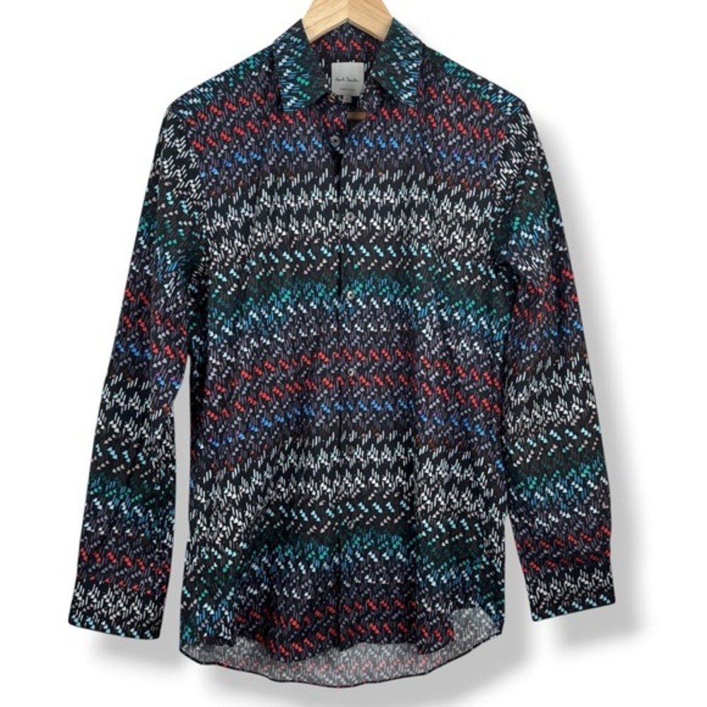 Paul Smith‎ Made in Italy Mens Size Small Shirt Multicolor Organic Abstract Top